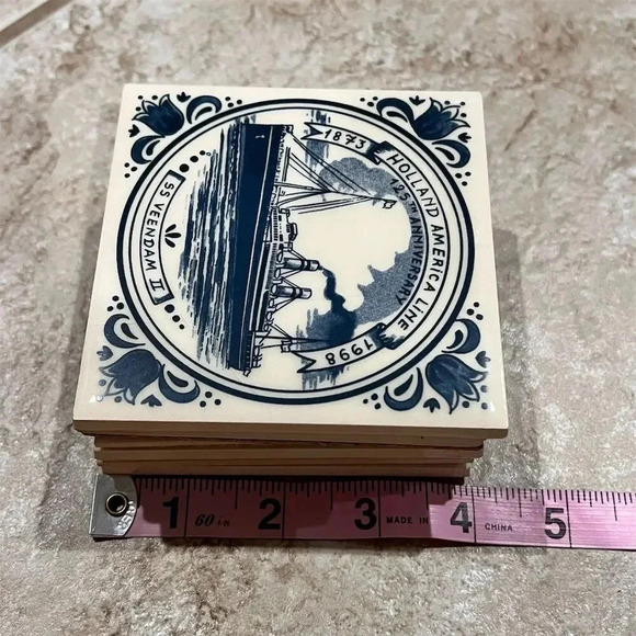 Vintage Holland America Line Porcelain Coasters Set of 6 - Picture 10 of 10